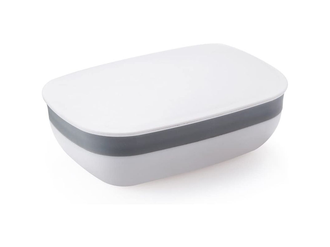 Caja De Jabón Portátil Con Cierre Estrecho Y Resistente A Fugas Para Viajes - Blanco