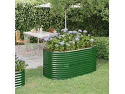 Canteiro Elevado Jardim 152x80x68 Cm Aã§o Vestido Con Paã³ Verde Dkd Home Decor