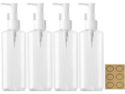 4 Frascos Transparentes De 150 Ml Con Dosificador, Para Gel/champú/aceite
