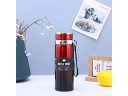Botella térmica de boca ancha, de acero inoxidable sin BPA, con aislamiento al vacío. Mdug (rojo claro a rojo).