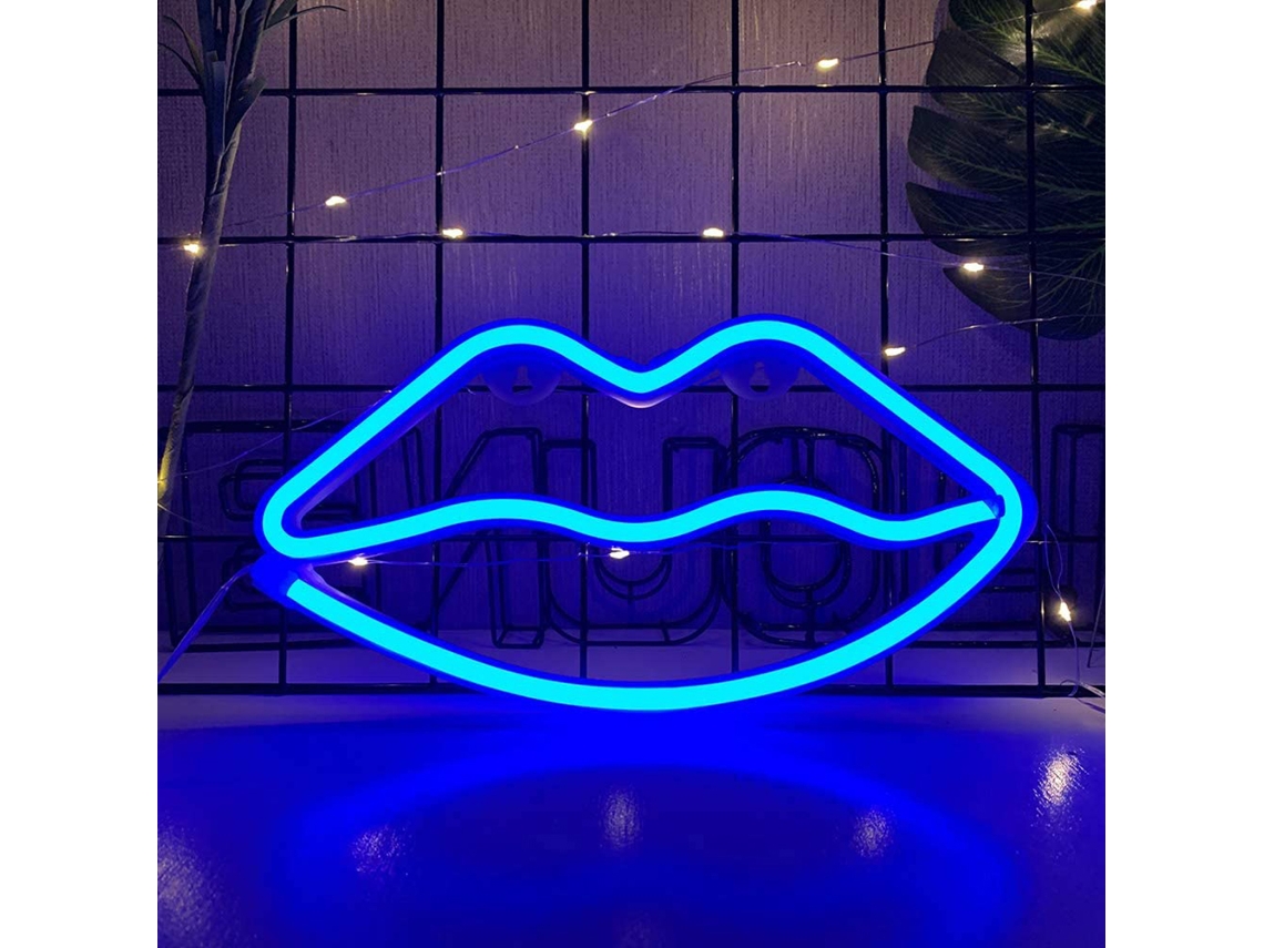 Yncm2026-luz Neon De Labios Led Para Decoración De Pared, Funciona Con Baterías O Usb, Lámpara De Labios Para Hogar, Bar, Fiestas, Navidad, Bodas