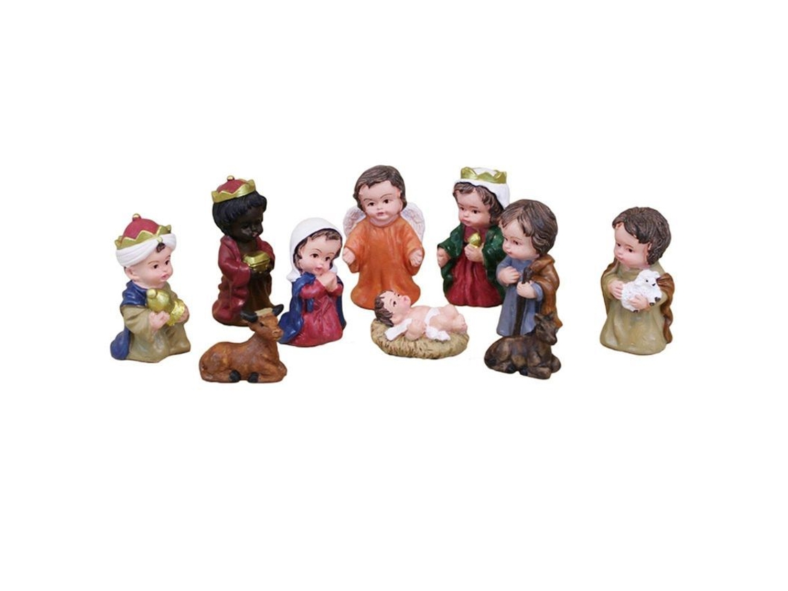 Precioso Juego Navideño De 10 Piezas, Belén, Decoración Religiosa De Mesa De Resina