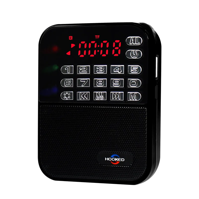 Radio Bluetooth de bolsillo (negra) con graves potentes, multifuncional y batería de 2000 mAh.
