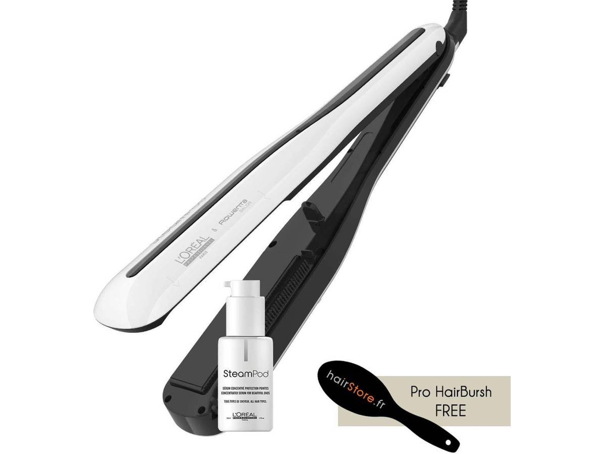 Motivación Retener lote Pack Plancha de Pelo L'ORÉAL Steampod 3.0 + Sérum + Cepillo de Cabello hairStore Motivación Retener lote Pack Plancha de Pelo L'ORÉAL Steampod 3.0 + Sérum + Cepillo de Cabello hairStore