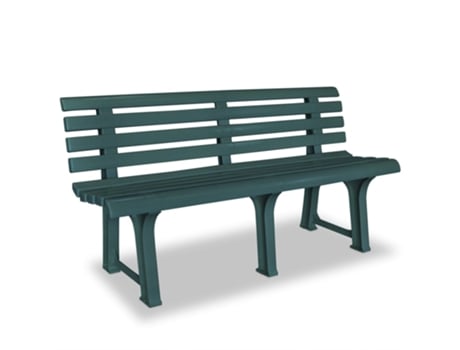 MAISON EXCLUSIVE Banco de jardín 145,5 cm plástico verde
