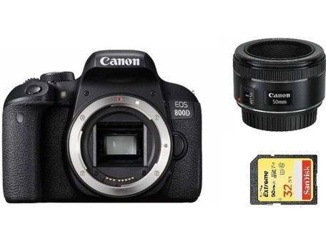 Kit Cámara Réflex CANON EOS 800D + EF 50mm F1.8 STM + 32GB SD