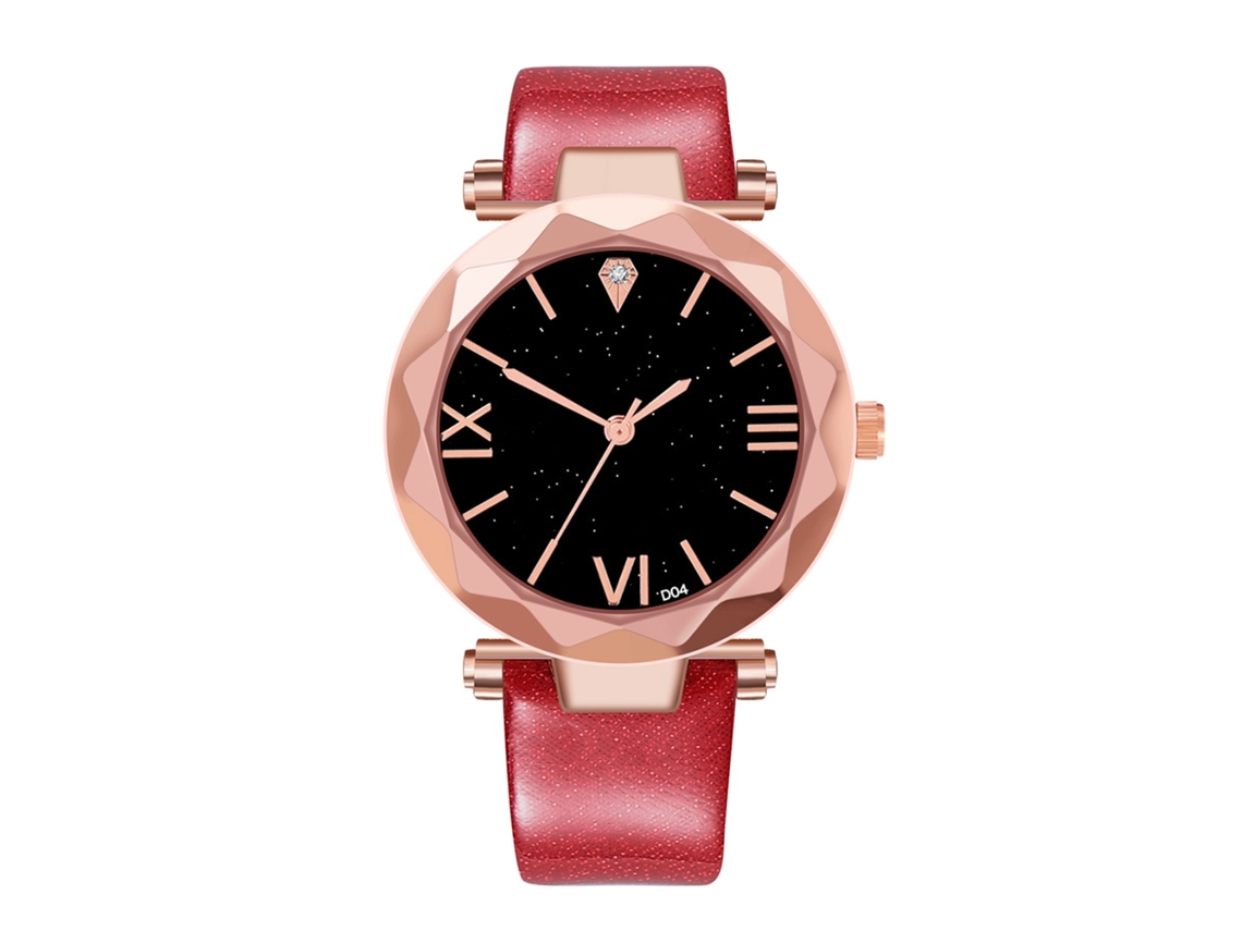 Reloj De Pulsera Unisex Zhoulianfa Con Correa De Cuero Sintético Para Parejas De Estudiantes (rojo)