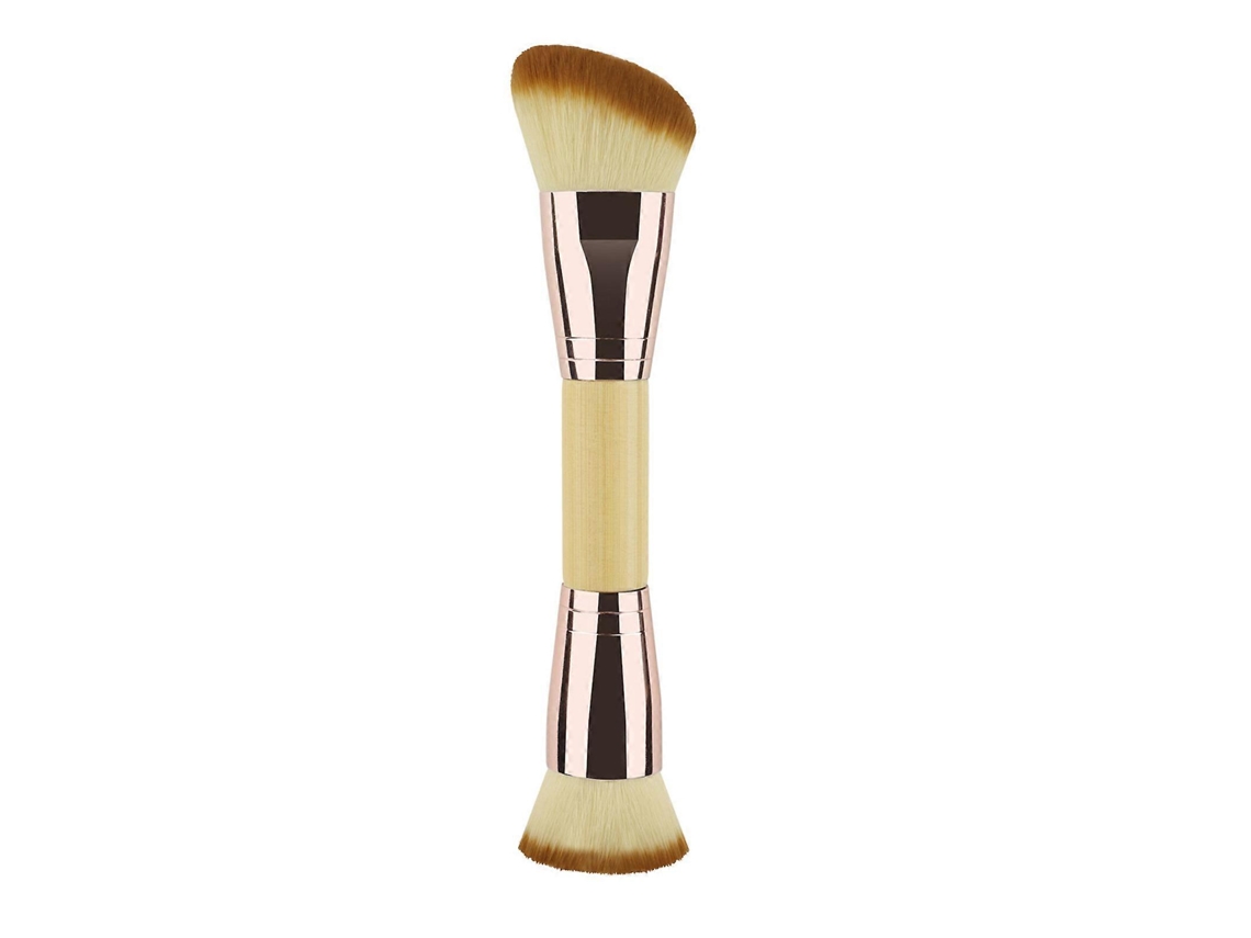 Brocha de maquillaje de doble punta con punta angular/redonda para contornear, difuminar líquidos, polvos y correctores cremosos. Rosewell