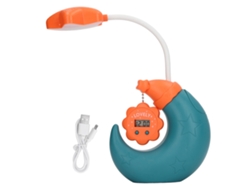Ats-lámpara De Escritorio Con Porta Plumas Usb Carga Protección Ojos Reloj Cartoon Led Niños Verde