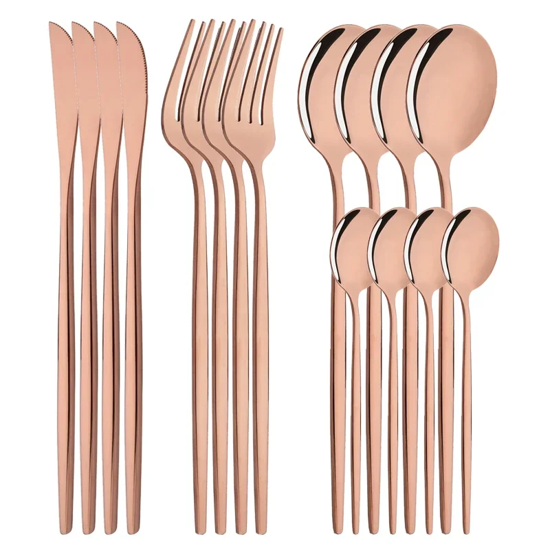(juego De Cubiertos De Acero Inoxidable De 16 Piezas, Cuchillo, Tenedor Y Cuchara De Estilo Occidental)