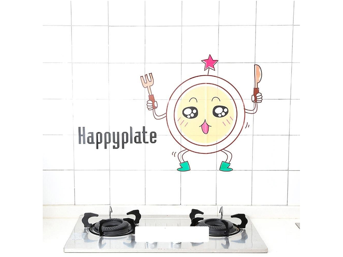 2026-sticker De Pared Para Cocina Anti Aceite Cartoon Impermeable Tile Decal (happyplate)