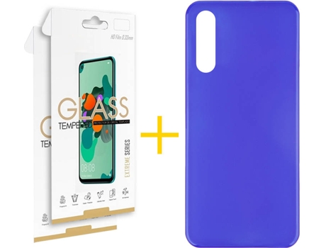 Carcasa + 2 Protectores de Pantalla Samsung A70 SKYHE Azul