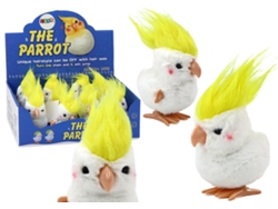 Peluche de loro saltarín con cuerda, decoración blanca B.active