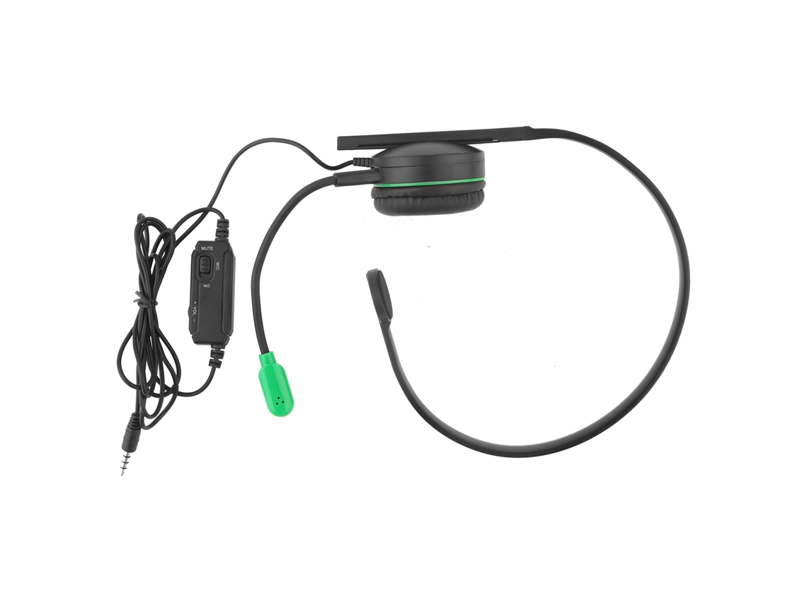 Fone De Ouvido Headset Gamer Unilateral Com Microfone Para Xbox One Ps4 Preto Verde