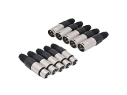 10 Conectores Xlr De 3 Pines Para Soldar 5 Macho + 5 Hembra Plug Cable Para Micrófono Audio Sockete Plata Negra