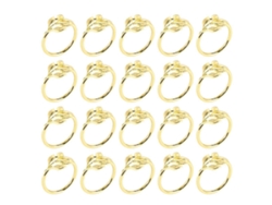 Rebe-20 Anillos Para Servilletas De Oro Con Diseño De Hoja - Decoración De Mesa Para Fiestas, Navidad Y Ocasiones Especiales Oro