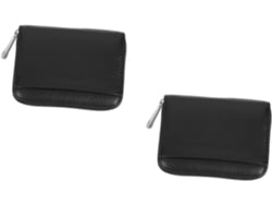 Nuobesty Estuche Grande De 2 Piezas Con Cremallera Para Tarjetas De Identificación/crédito, Color Negro