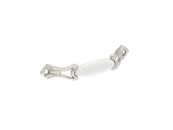 Tirador Para Muebles De Zamac Y Porcelana Distancia Entre Centros 96mm Plateado Lote De 25 Nottingham
