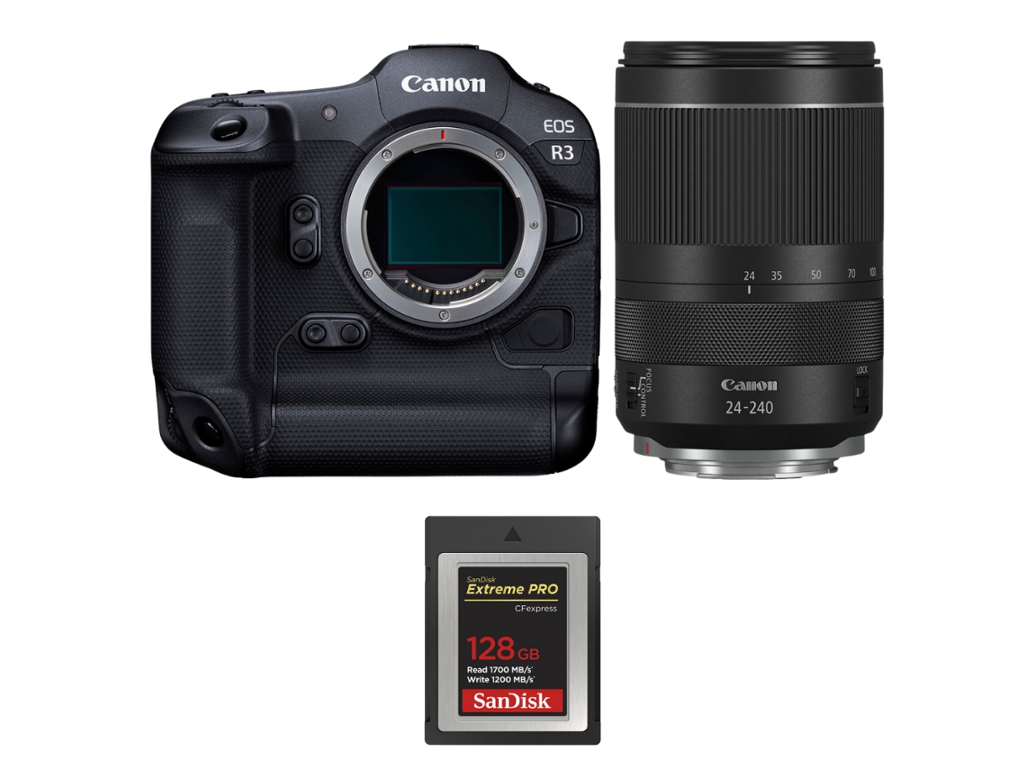 Canon Eos R3 + Rf 24-240mm F/4-6.3 Is Usm + 1 Sandisk 128gb Extreme Pro Cfexpress Type B + Ebook “20 Consejos Para Fotos Que Impactan”