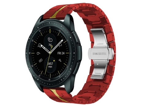 Correa de reloj inteligente para reloj Samsung Galaxy Correa de reloj de metal de acero inoxidable Armor de 42 mm (rojo + dorado)