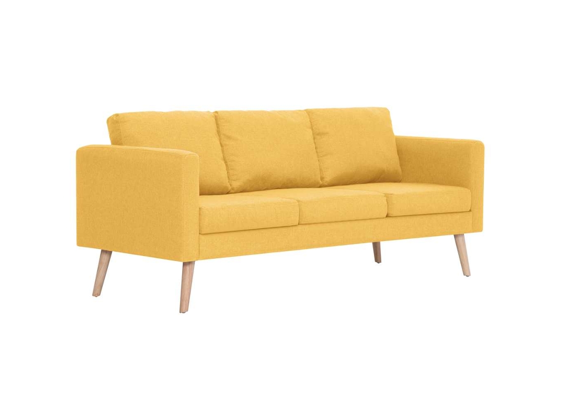 Maison Exclusive - Sofá De 3 Plazas De Tela Amarillo