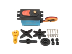 Motor Servo Digital 25kg Metalico Impermeable 180° Para Robot Coche Rc Azul