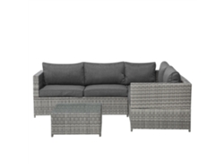 Conjunto de muebles de jardín en ratán gris BELIANI Avola