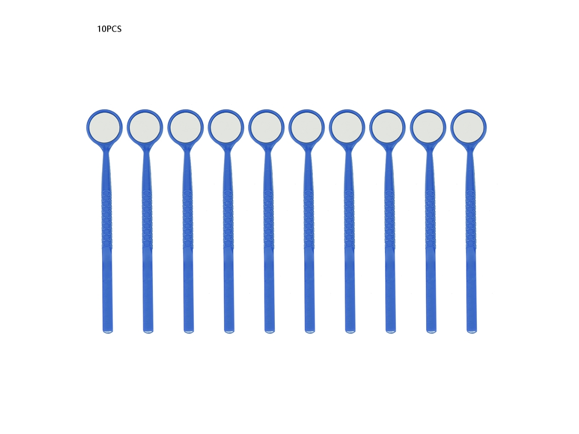 10pcs Espejos Bucales Dentales Con Mango De Fibra De Vidrio Para Examen Oral (azul)