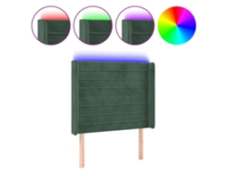 Cabecero Con Led VIDAXL Verde Terciopelo (93x16x118/128 cm)