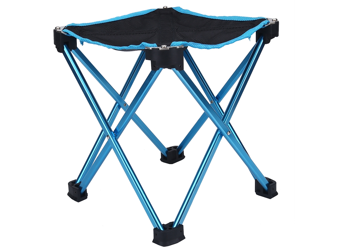 Silla Plegable De Aluminio Para Pesca, Camping Y Actividades Al Aire Libre, Portátil, Sello Azul.