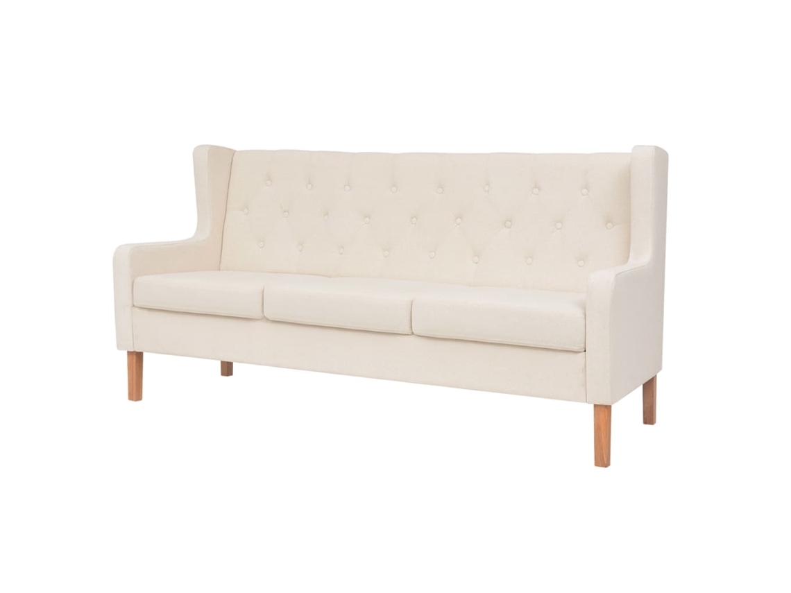 Conjunto de sofá de 3 piezas en tela blanco crema EXCLUSIVO DE LA CASA
