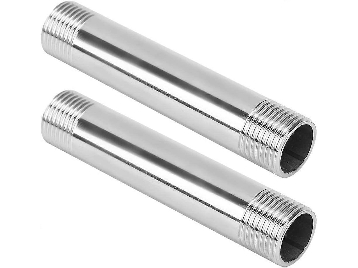 2 Piezas De Accesorios De Tuberías De Acero Inoxidable De Diámetro Igual, 100mm (hilo Macho G1/2) Para Fontanería, Gas Y Construcción Diy