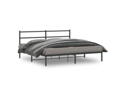 Estructura Cama Sin Colchón Con Cabecero Metal Negro 193x203 Cm