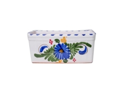 Jardinera ceramica flor 70x18 cm