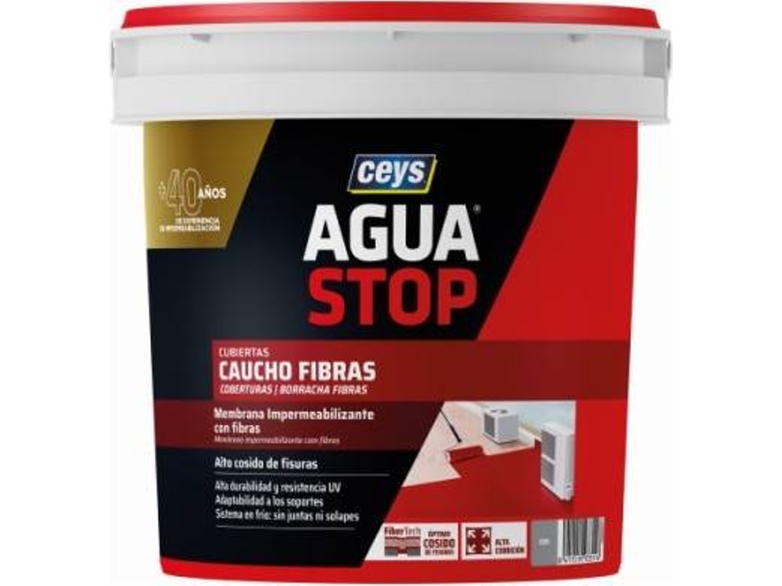 Impermeabilizante CEYS Aguastop Caucho Acrílico con Fibras 1Kg Teja