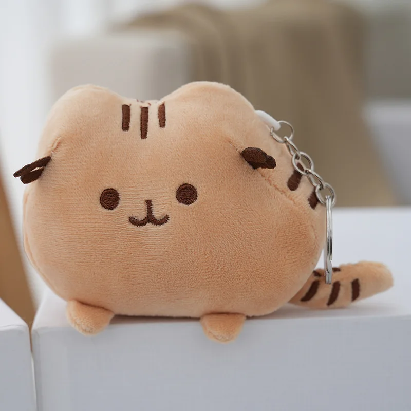 Chaveiro De Pelúcia De Gato De Desenho Animado (marrom)