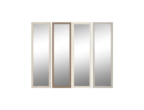Espejo de pared HOME ESPRIT Blanco Marrón Beige Gris Cristal Poliestireno 36 x 2 x 125 cm (4 Unidades)