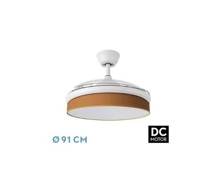 Ventilador DC Moda 72W Blanco/Naranja 3 Aspas FABRILAMP