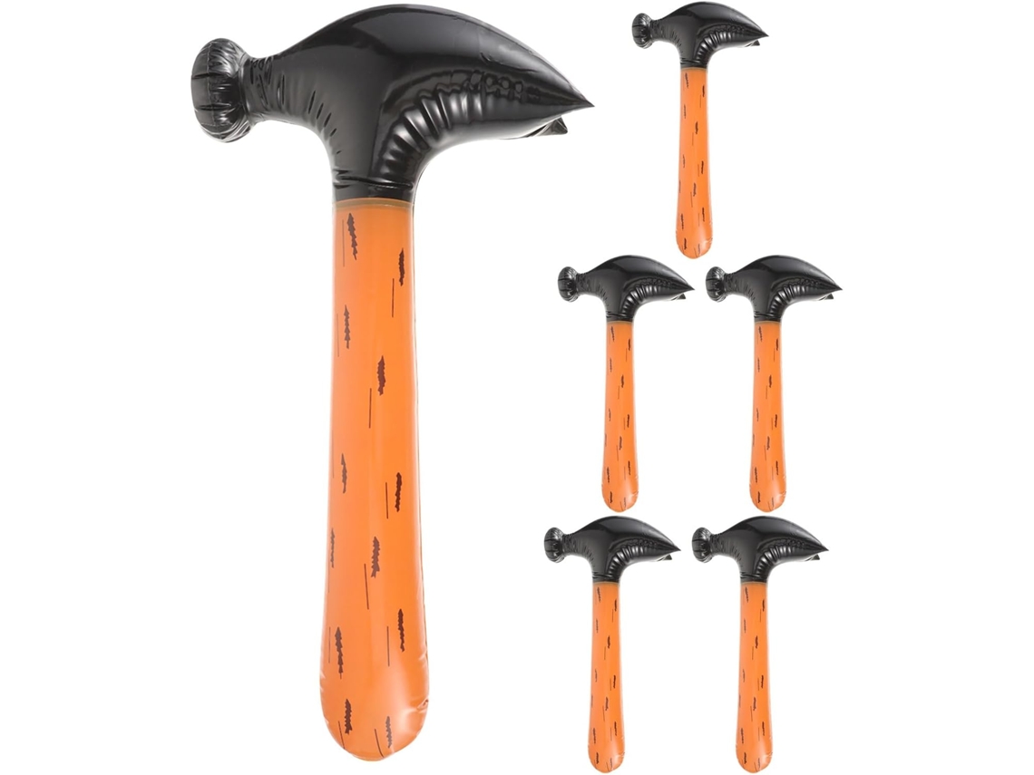 Juego de 6 martillos inflables: juguetes de piscina para niños, estilo madera, martillos inflables, CHABERLU