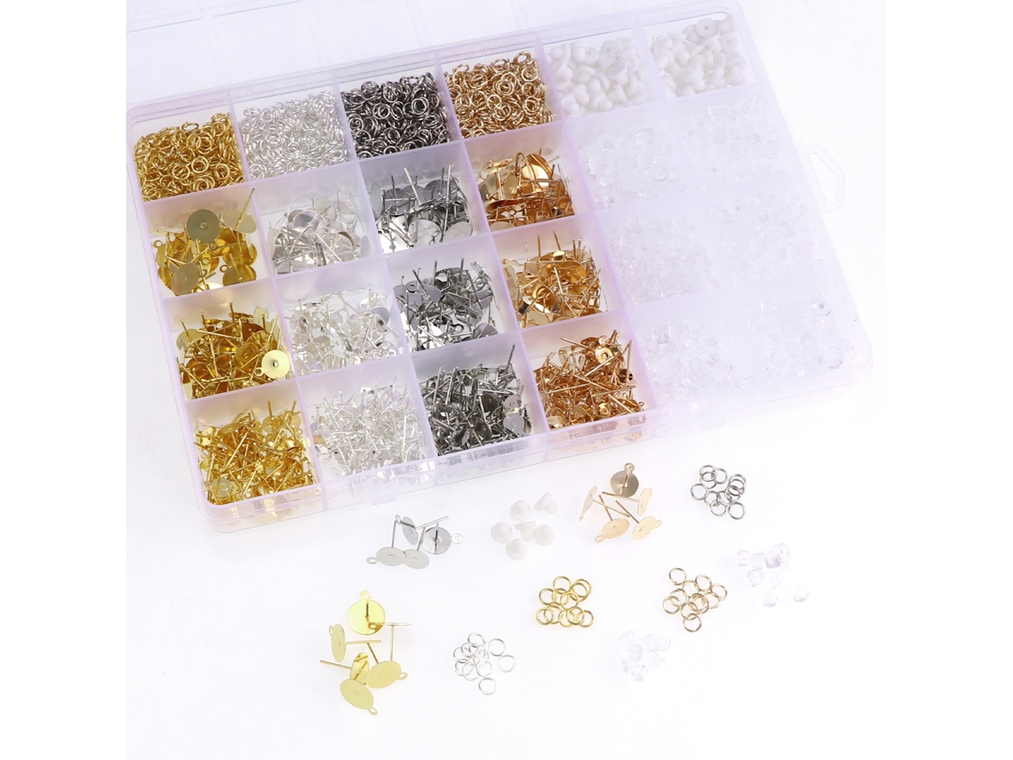 Pendientes Para Principiantes Del Bricolaje, Con Caja De 24 Rejillas Para Hacer Joyas Chrui