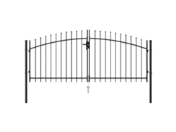 Puerta de valla VIDAXL Negro Acero (3x1,25m)