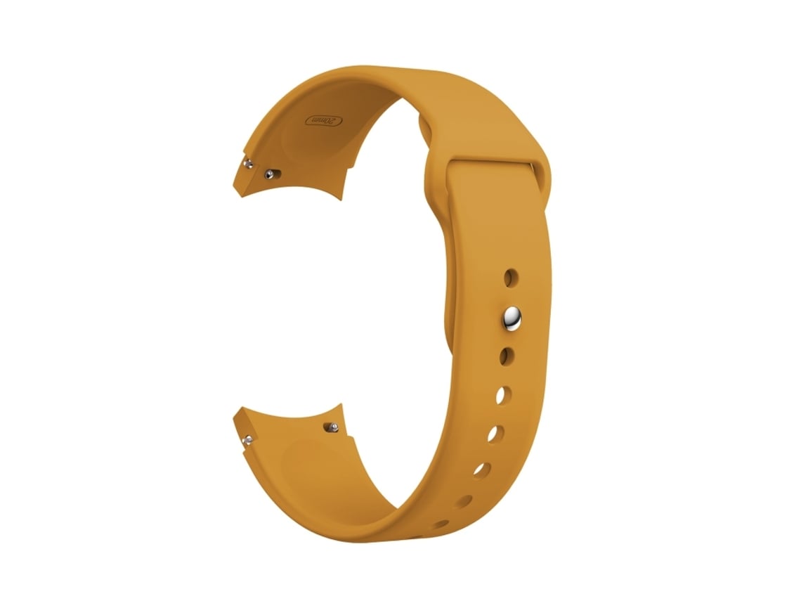 Bracelete Para Samsung Galaxy Watch 4 (40/44mm) E Watch 4 Classic (42/46mm) - Silicone Com Fivela Reversa - Amarelo