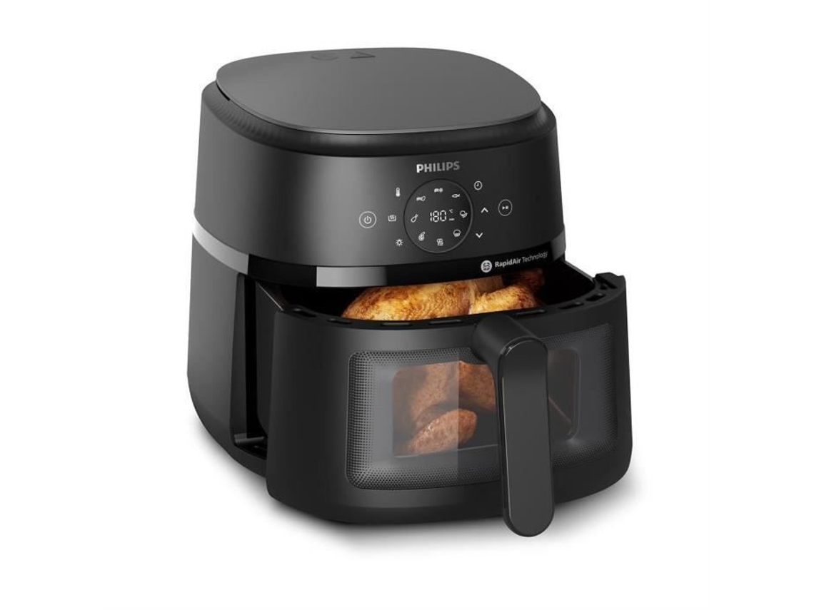 Airfryer Serie 2000, 6,2 l, 1700 W de potencia, ventana de cocción, tecnología Rapidair, pantalla táctil digital, 13 opciones de Philips