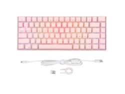 Teclado Mecânico Rosa 82 Teclas Rgb Iluminação 3 Modos Conexão Switch Vermelho Gaming Office Type C