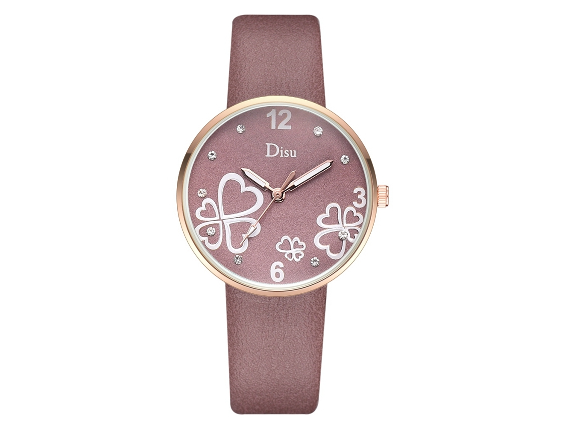 Reloj De Pulsera De Cuarzo Para Mujer Con Correa De Piel Sintética, Estilo Casual Beige.
