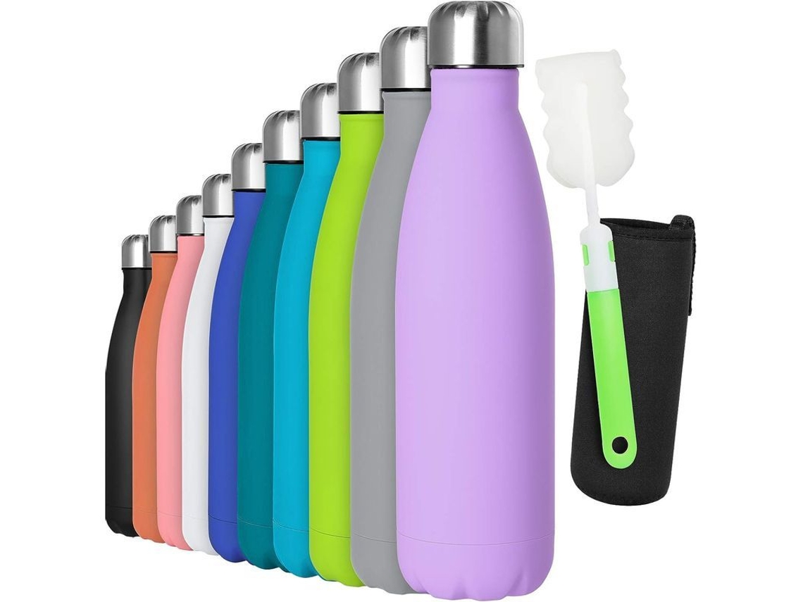 2026-botella De Água De Aço Inoxidável Linjou 500ml Com Isolamento A Vácuo, Roxa, Anti-vazamento, Ecológica