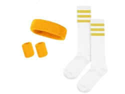 Conjunto completo Yuysan de diademas, muñequeras y calcetines deportivos elásticos y absorbentes del sudor para gimnasio y running - Naranja