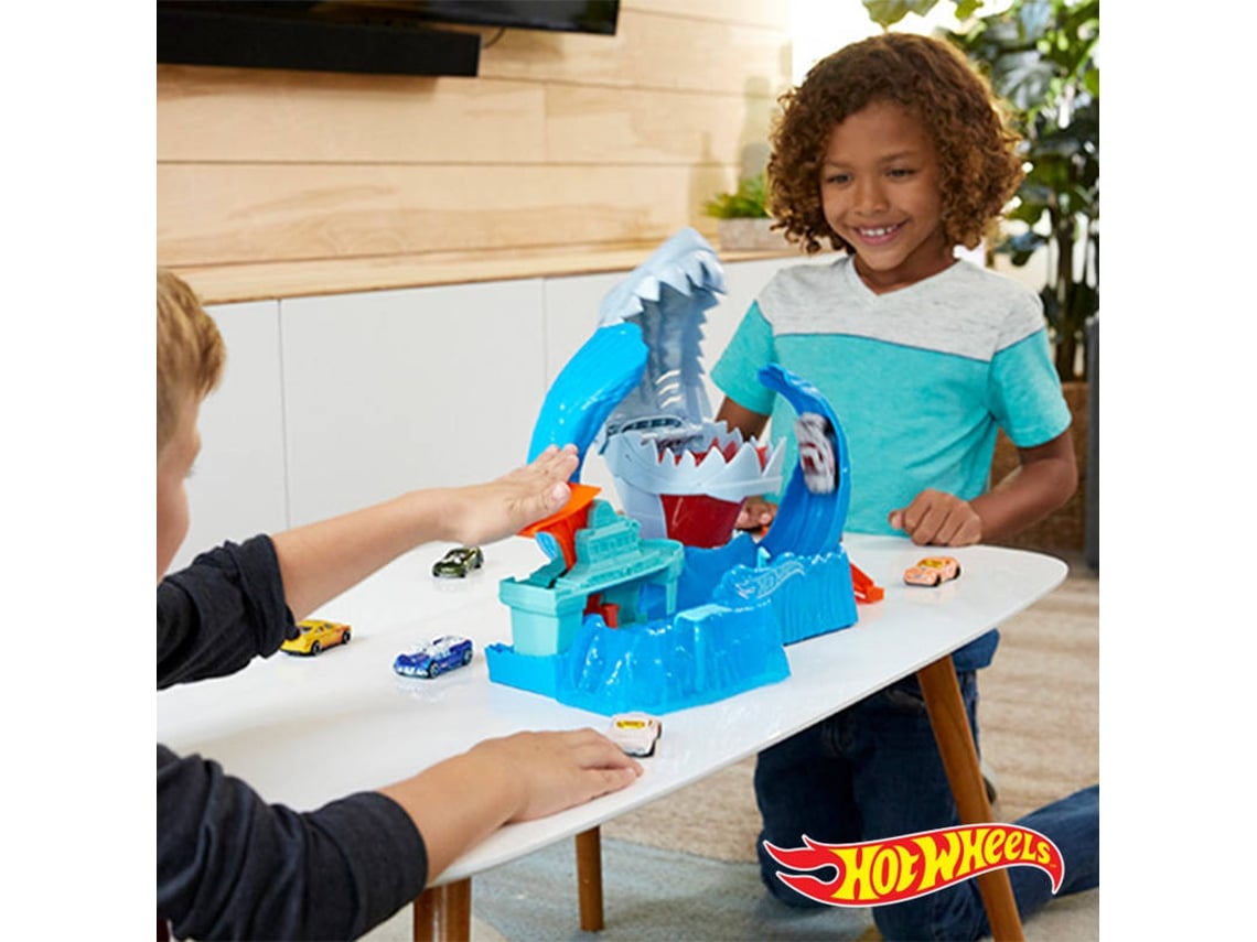 Hot Wheels - Pista de Coches Robo Shark, Coches y Pistas