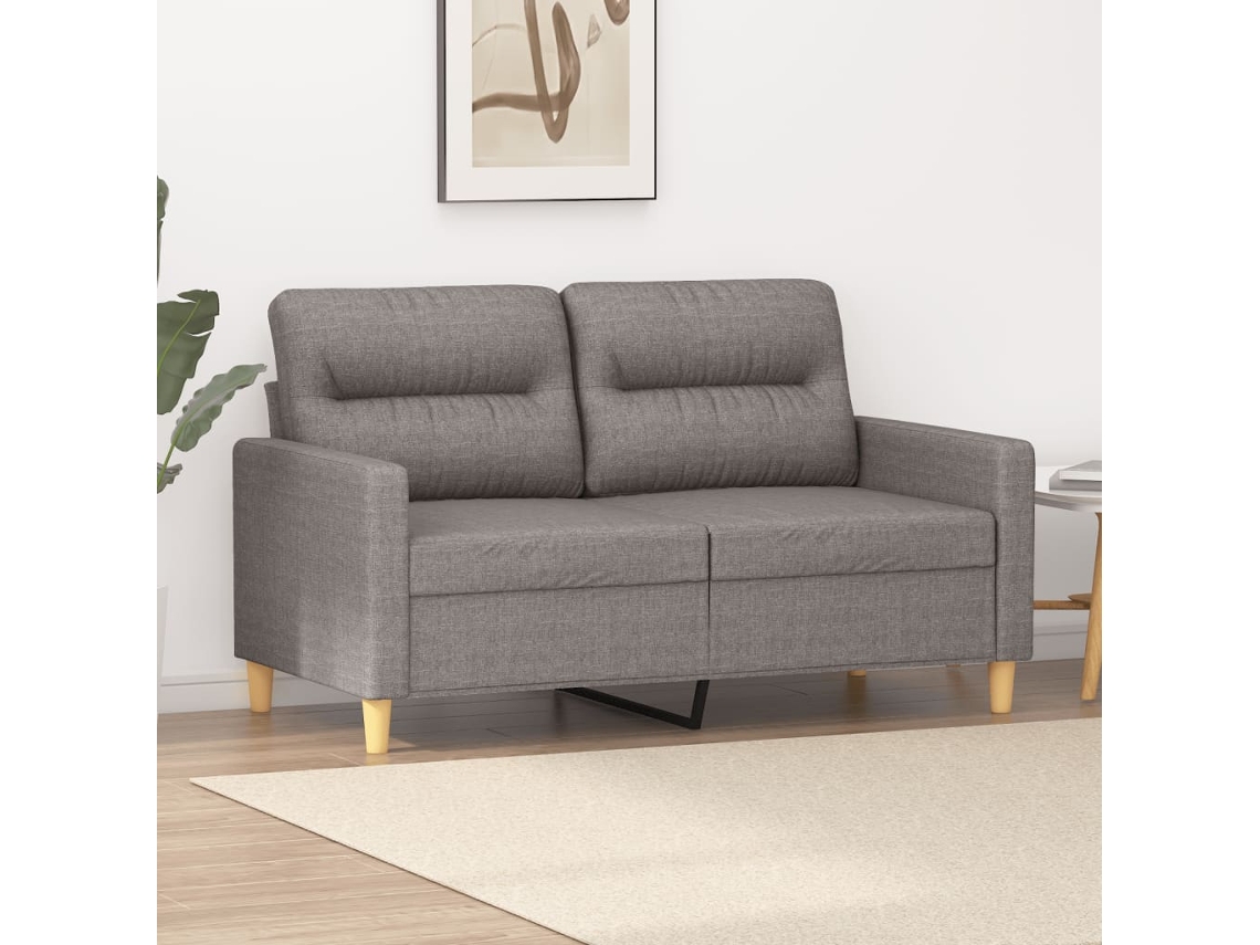 Sofá De 2 Plazas De Tela Gris Taupé 120 Cm