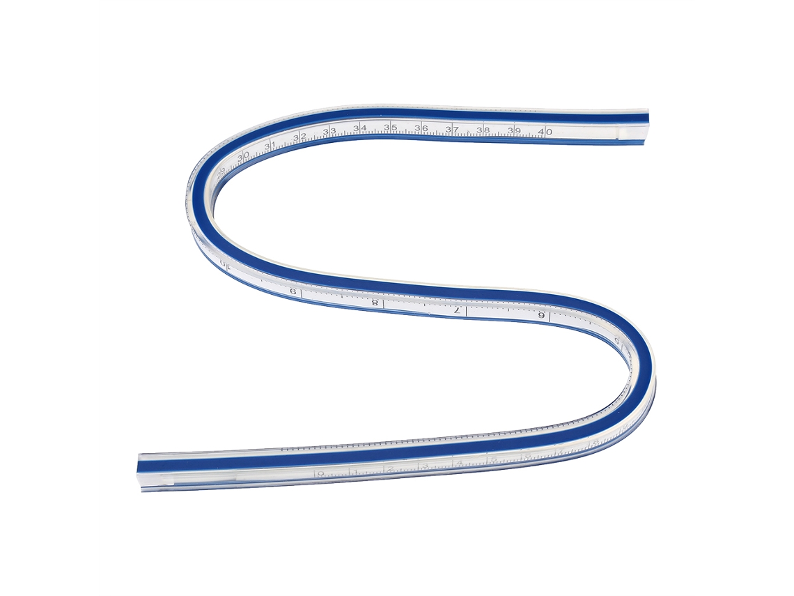 Regla de plástico flexible de 40 cm para dibujo, pintura y diseño | Sin marca